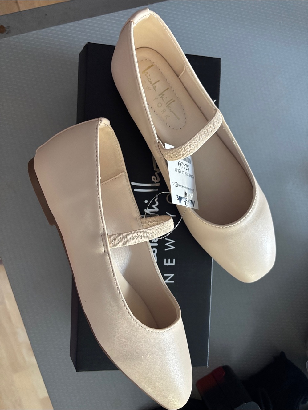 Nicole Miller  Cream Mary Jane Flats